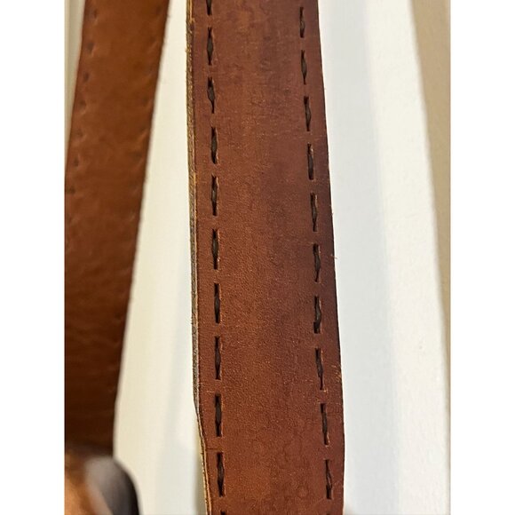 Vintage Saddle Bag Brown Leather Purse Shoulder Strap Brown Western Retro 60s - Picture 6 of 14